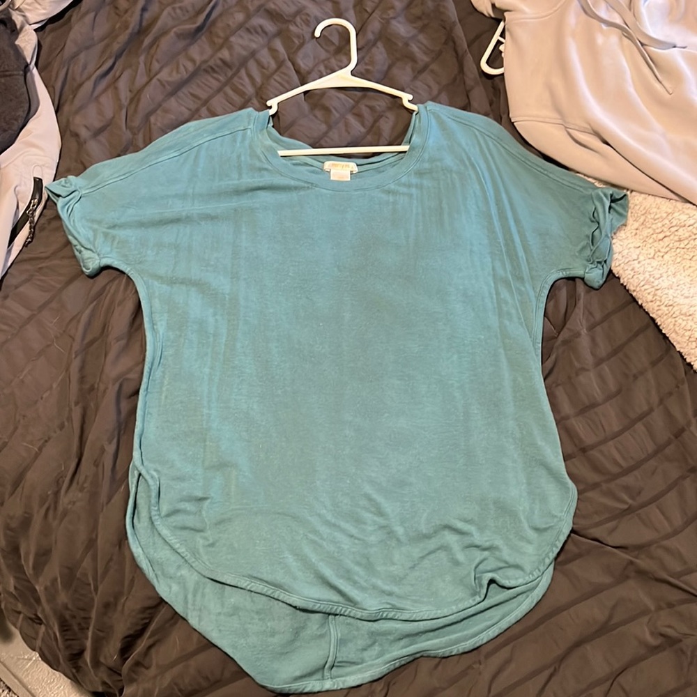 Teal oversized flowy top